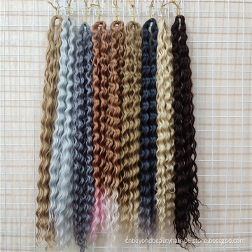 24inch 30inch 36inch synthetic yaki ombre braiding hair Curly Long Egyotian Water Wave Crochet Wavy Braiding Hair